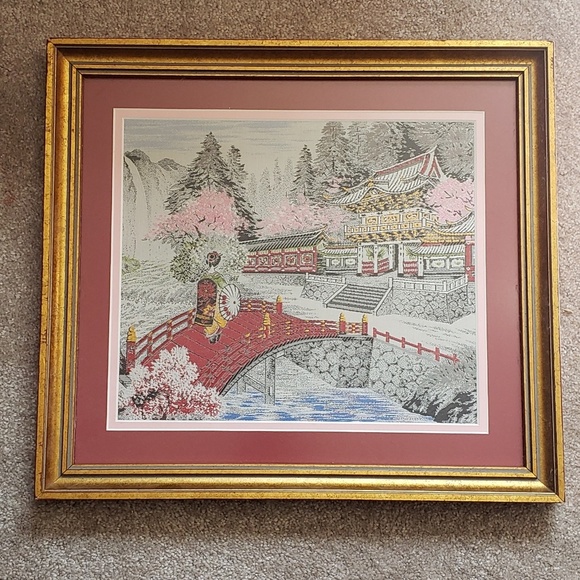 Vintage Chinese Silk Embroidered Tapestry c.1969